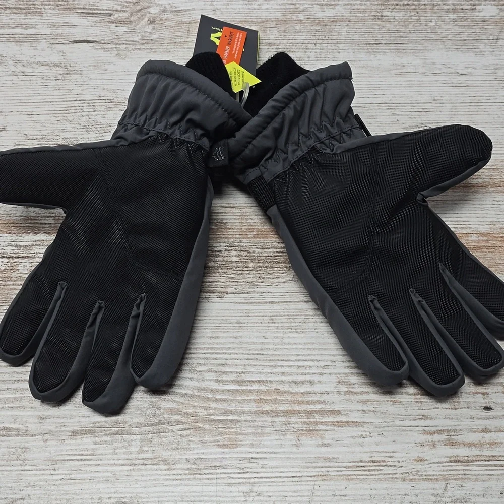 Girls Gray Ski Solid Gloves  | All in Motion™ Black 4-7